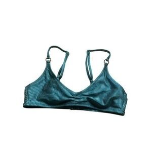 Aerie Ribbed Teal Swim Top Bikini Bra Cups‎ Adjustable Straps XS